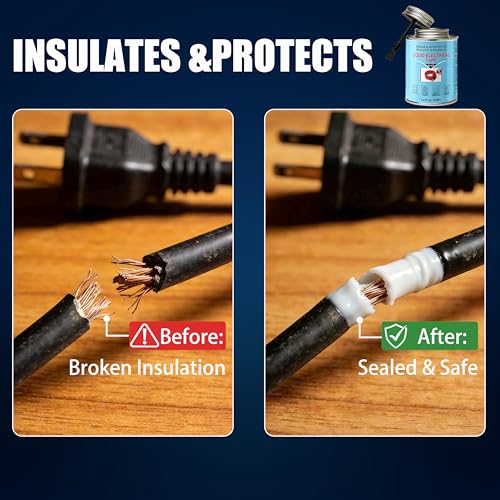 5.29 oz Liquid Electrical Tape – Quick-Drying Insulating Glue, Waterproof & High Temp Resistant, Liquid Wire Insulation Rubber with Brush Cap for Wires, Cables, Outdoor Equipment (White) - color: White