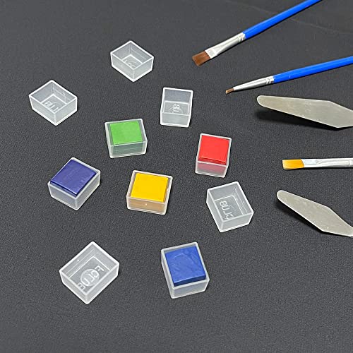 FCLUB 150PCS Transparent Watercolor Half Pans, Empty Paint Pans - style: 150Pcs Transparent Half Pans