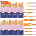 ESRICH 80PCS Pink Paint Brushes, Paint Brush for Acrylic Painting - color: Pink, size: 80