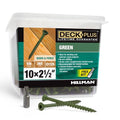Deck Plus Wood Screws, #10 x 2-1/2in, 5lb Box, 365 Pieces, Green - color: Green, size: #10 x 2-1/2", style: 365 pcs