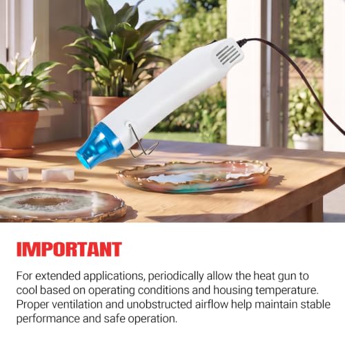 Bubble Removing Tool for Epoxy Resin and Acrylic Art, DIY Glitter Tumblers, Specially-Designed Heat Gun for Making Acrylic Resin Travel Mugs Tumblers to Remove Air Bubbles (White) - color: White
