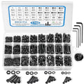Besitu 1760pcs M2 M3 M4 M5 Metric Screw Assortment, Grade 12.9 Alloy Steel Hex Socket Head Cap Bolts and Nuts Kit, Black Zinc Plated and Anti Rust Screw Set with 4 pcs Hex Wrenches - color: Black-Hex Socket Head Cap
