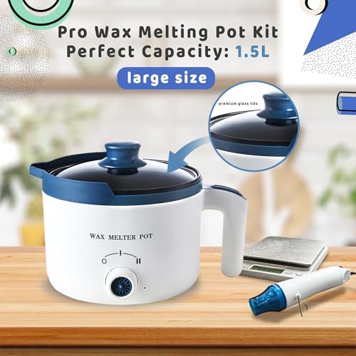 Wax Melting Pot Kit with Digital Scale(No Battery), Heat Gun, Thermometer - size: Wax Melting Pot Kit 4pcs
