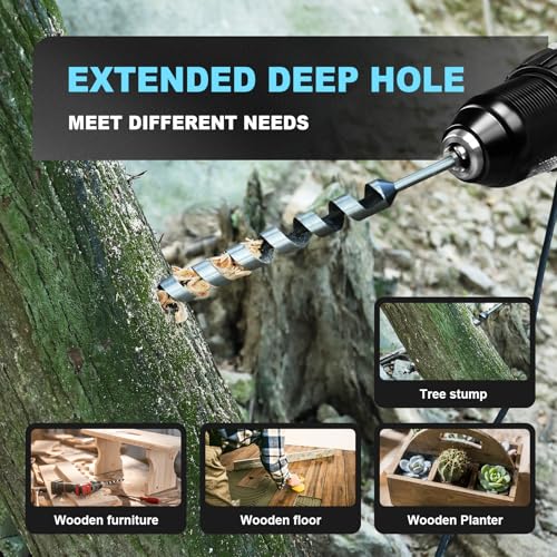1-1/8" X 23.6" Auger Bit for Wood, 28x600mm Extra Long Auger Drill Bit - size: 1-1/8" (28mm)diameter, style: 23.6 inch / 600mm Length