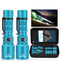Rechargeable Flashlights High Lumens,Super Bright Small Powerful Flashlight - color: Turquoise