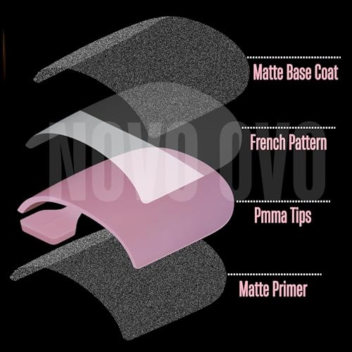 NOVO OVO French Tip Toe Nail Tips Press on, Sharp Square Pre-Designed Soft Gel False Toenail Extension, BERRY PINK Pre-applied Tip Primer & Base Coat, Full Cover Acrylic for DIY x 15 Sizes 240 pcs - color: Sharp Square French Tip Berry Pink