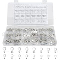 250 Uninsulated Ring Terminals, Brass Ring Connectors, AWG 22-16, 16-14, 14-12, 12-10 Crimp-On Wire Connectors, Tin-Plated Wire Terminals, Batteries