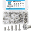 M8 x 10mm 12mm 16mm 20mm 25mm Hex Bolts, Hexagon Head Screws, 304 Stainless Steel(A2-70), Metric Fully Thread, Bright Finish, Assortment Kit 40PCS - size: M8x10-25mm(40PCS)