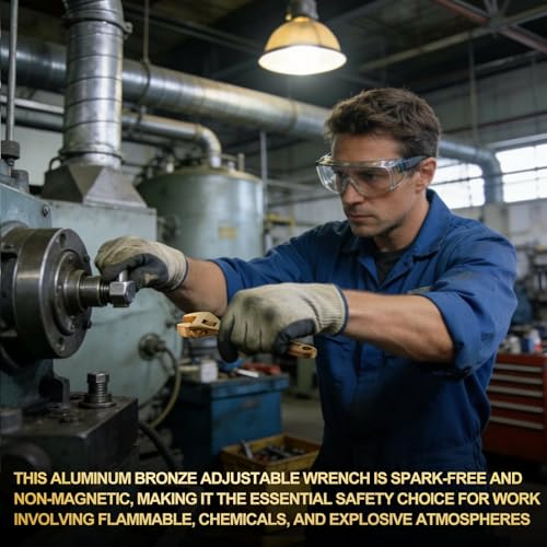 Hicarer 6 Inch Non-Sparking Adjustable Wrench, Aluminum Bronze Tool - size: 6 Inch/ Open Max 19mm