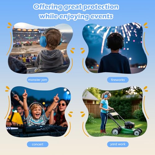 ProCase Noise Cancelling Headphones for Kids/Toddlers SNR 27dB Ear Muffs - color: Blue