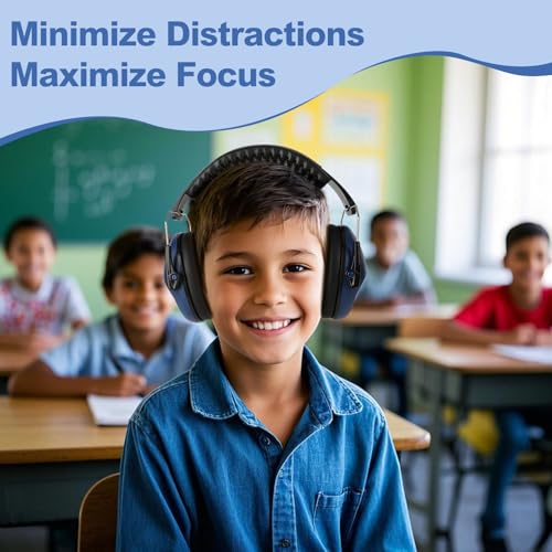 Floriogra Noise Cancelling Headphones for Kids/Toddler 28dB SNR Ear Muffs - color: Dark Blue