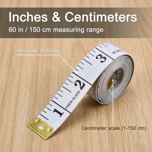Tape Measures 3Pack, Soft Measuring Tape Double Scale 150cm/60inch White - color: White-3pcs