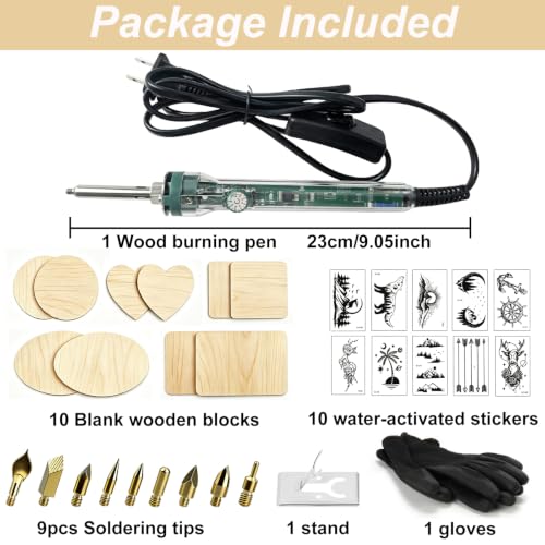 BIAJIYA 32Pc Wood Burning Kit for Adults Beginners - color: Clear-32pc