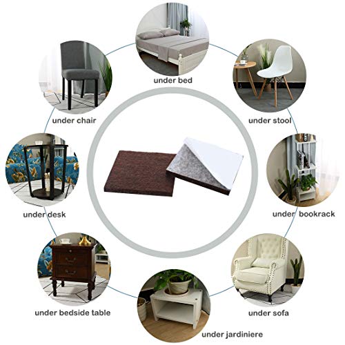uxcell 32pcs Furniture Pads Square 1 1/4" Self-stick Anti-scratch Felt Pads Reduce Noise for Chair Feet Floor Protector Brown