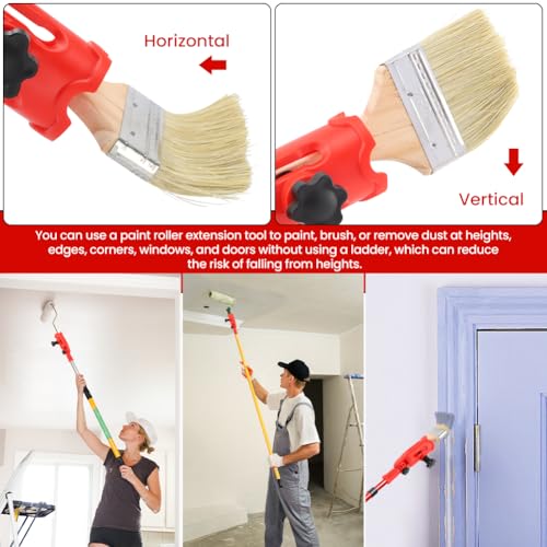 Multi-Angle Paint Brush Extender, High Ceiling Extension Pole Attachments