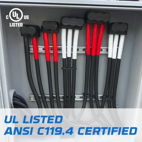 OHLECTRIC Insulated Wire Connector 2 Port Dual Side Entry for 2-14 Wire Range Lugs with 7/32 Hex Screw, Pre-Filled with Oxide Inhibitor - Wire Connectors, Electrical Connectors, Wire Tap
