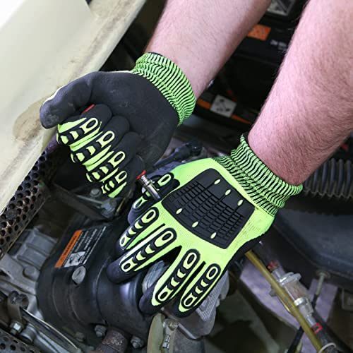 Wells Lamont Men's Impact Protection Nitrile Coated Work Gloves, Large - size: Large