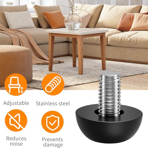 8Pcs M8 Thread Adjustable Leveling Feet Kit, 8mm Stainless Steel Construction with 1.25mm Thread, Outdoor Furniture Leveling Solution - color: 8pcs