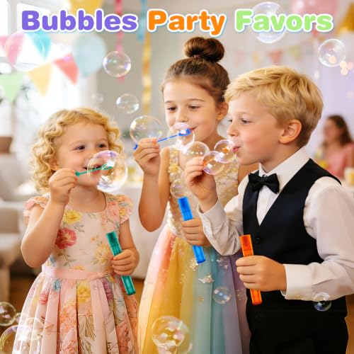200PCS Mini Bubble Wands Bulk, Party Favors Summer Toys for Kids, 10 Colors