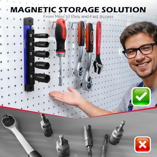 5-Piece Wing Nut Driver Set (10mm,12mm,14mm,16mm,18mm) with Magnetic Aluminum Storage Rail, 1/4" Hex Shank Wing Nut Driver Bit Set, Metric Wing Nut socket Set for Wing Nut, Eye Bolt, Wire Twisting - style: 5 Pcs Wing Nut Driver Set(10-18mm)