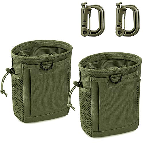 LIVANS Tactical Molle Dump Pouch, Magazine Drop Pouch Drastring Ammo Bag - color: Army Green - 2 Packs