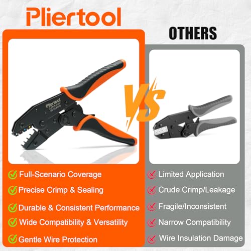 Crimping Tool for Heat Shrink Connectors-AWG 26-10, Ratcheting Wire Terminal Crimper Crimping Pliers Available for Insulated Nylon Connectors and Wire Terminal