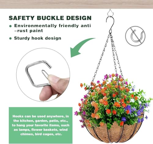 60 Pack 304 Stainless Steel Ceiling Hooks for Plants, Locking Clip - size: 60