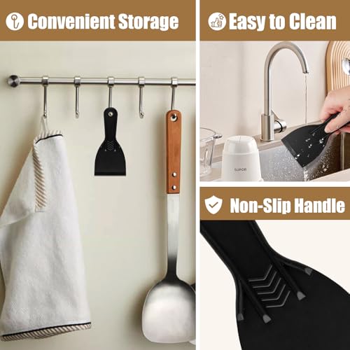 Flexible Plastic Putty Knife Set, 6pcs Scraper for Spackling