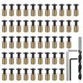 50 Sets 1/4-20 x 19/32" Threaded Insert and Bolt for Wood - size: 1/4-20 x 19/32", 50 Sets