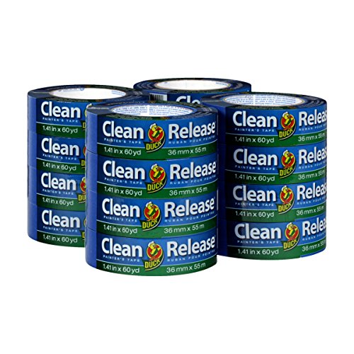 Duck Clean Release Blue Painters Tape, Masking Tape for Paint Projects, 1.5 in (1.41 in x 60 yd) 16-Pack, 284373 - size: 16 Rolls