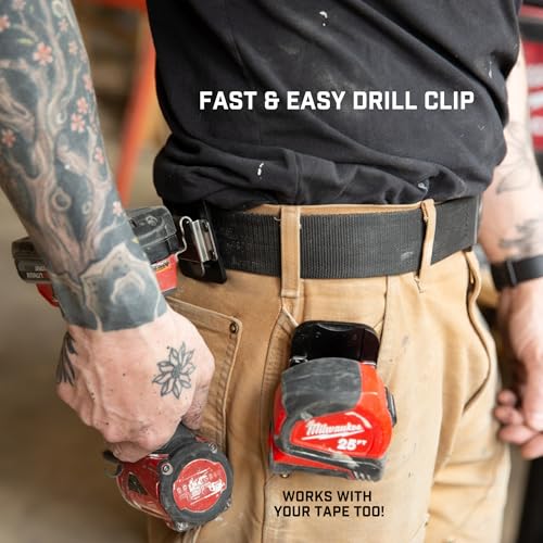 Holstery DriverMaster | Clip-On Tool Belt Drill Holder - Simple Hook Holster for Cordless Drill, Impact, Nailer, Tape Measure, or Any Tools with Hanger Clips - style: DriverMaster PRO