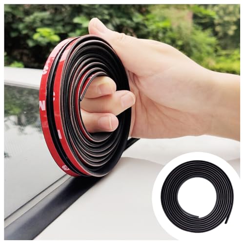 16.4Ft Car Weather Stripping,T-Shape Cuttable Car Windshield Trim Sunroof Seal with Self Adhesive,Waterproof Rubber Edge Trim for Cars Trucks SUVs,Keeps Car Interior Tidy and Quieter - color: 14mm/16.4Ft