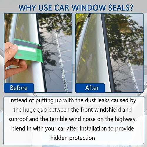 23Ft Car Weather Stripping,T-Shape Cuttable Car Windshield Trim Sunroof Seal with Self Adhesive,Waterproof Rubber Edge Trim for Cars Trucks SUVs (19mm/23Ft) - color: 19mm/23Ft