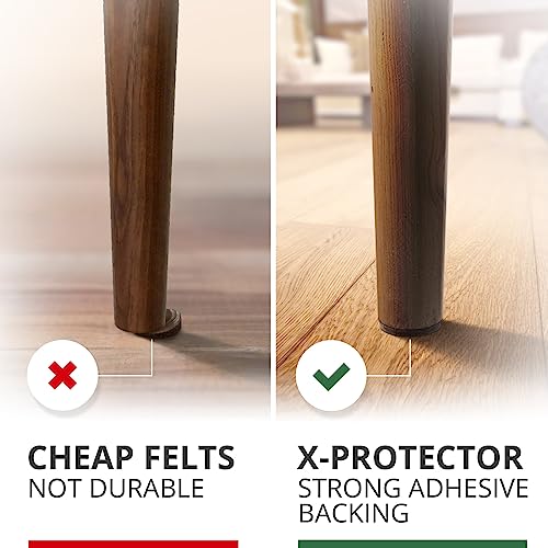 X-Protector Felt Furniture Pads - 24 Pc 2" Round - Chair & Floor Protectors - size: 2" 24 Brown, Round