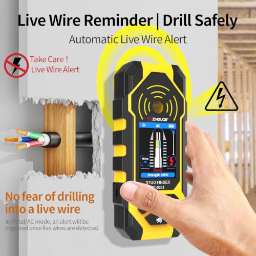 ZC-D201 Stud Finder Wall Scanner,2.4" Digital HD Screen Rechargeable