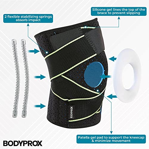 Bodyprox Knee Brace with Side Stabilizers & Patella Gel Pad Support - size: Small/Medium