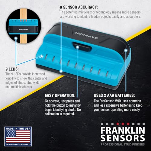 Franklin Sensors ProSensor Sapphire 9000 9-Sensor Stud Finder Wall Scanner - color: Blue