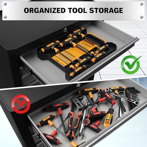 ELEAD 14-Piece T-handle Allen Wrench Set, Metric 2.5mm-10mm & SAE 1/8"-3/8" Portable Hex Key, Long Arm Allen Key Set with Storage Box for Basic Home Repair and Mechanical Maintenance - style: T-Handle Version