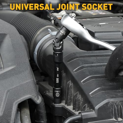 11-Piece Socket Extension Bar Set, 1/4", 3/8" & 1/2" Drive Ratchet Extensions 2", 3", 4", 6" & 10" with Swivel Universal Joints, Socket Adapters, CR-V Steel for Tight Spaces - style: 11-Piece 1/4" & 3/8" & 1/2"