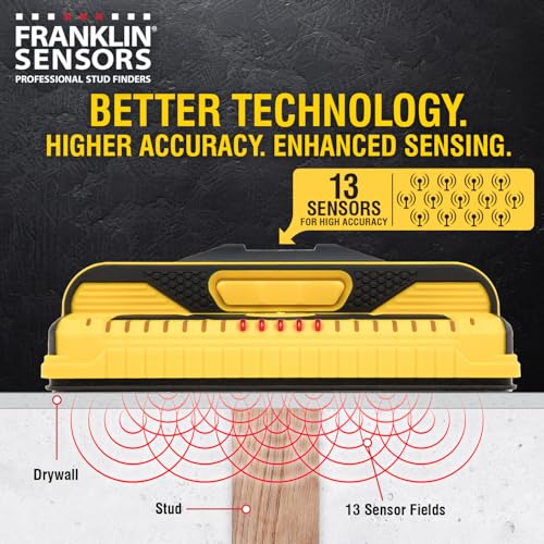 Franklin Sensors ProSensor M210 13-Sensor Stud Finder, Live Wire Detection - color: yellow