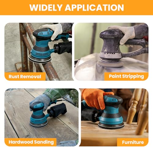 5 Inch Sander Foam Pad (4Pcs) + Ceramic Sanding Discs 80-1000 Grit (40Pcs)