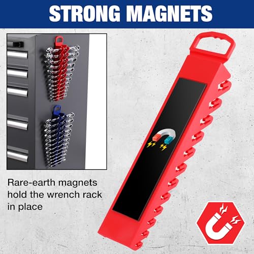 WORKPRO 2-Pack Magnetic Wrench Organizer, 12-Piece Gripper Wrench Holder - style: Stubby Wrench Organizer(2PC)
