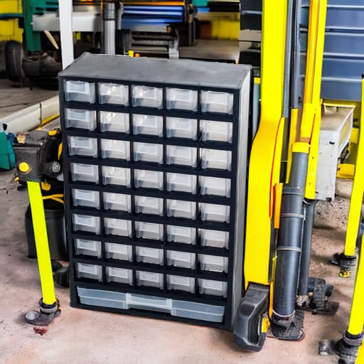 Storage Bin with Drawers - 41-Drawer Plastic Tool Organizer - Hardware or Craft Cabinet for Storing Beads, Toys, or Nuts and Bolts by Stalwart (Black) - style: 41 Drawers