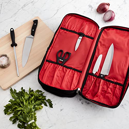 Mercer Culinary Triple-Zip 21-Pocket Knife Case,Black - style: Triple-zip 21-pocket Knife Case