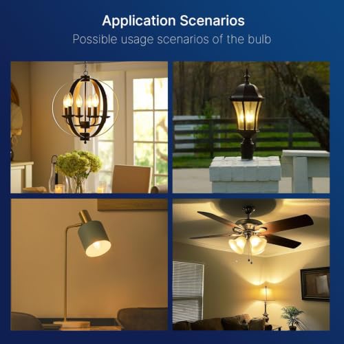FLSNT 60W Equivalent LED Chandelier Light Bulbs, Dimmable LED B11 E12 Candelabra Base Bulbs, 3000K Warm White, 500LM, 48 Pack - color: 3000k Warm White, size: 48 Count (Pack of 1)