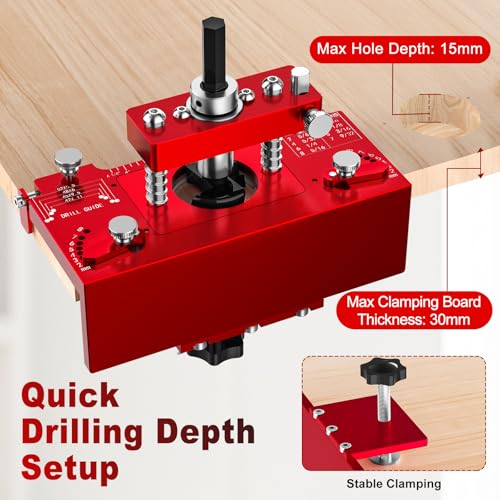 Metal Concealed Hinge Jig with Built-in Screw Hole Guide, Cabinet Hinge Jig