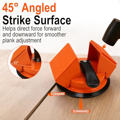 Floor Gap Fixer Tool,Floor Gap Repair Tool with 45°Dual Sided Striking Surface,Enhanced Suction Cup,Gap Cleaning Tool&Reusable Sticky Pads for Laminate,Vinyl,LVP,Hardwood Floating Floors