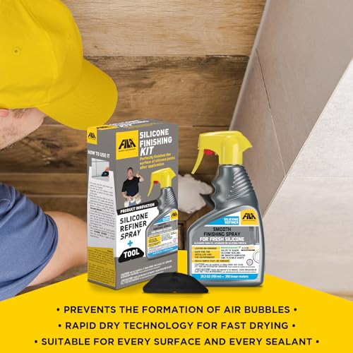 Fila Surface Care Solutions - Silicone Finishing Kit with Smoothing Spray, Caulk Tool Included, 24oz