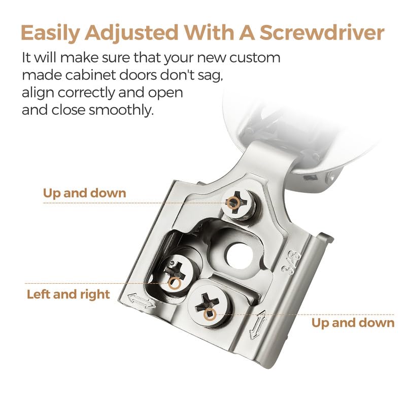 Soft Close Hinges for Kitchen Cabinet Hinges, 3/8 Inch Overlay, 50 Pack - size: 3/8 inch Overlay