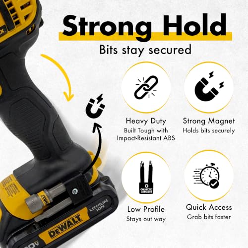 Magnetic Bit Holder for DEWALT 20V Drill, Galactic Gadgets (Black) - color: Black, 1 Pack